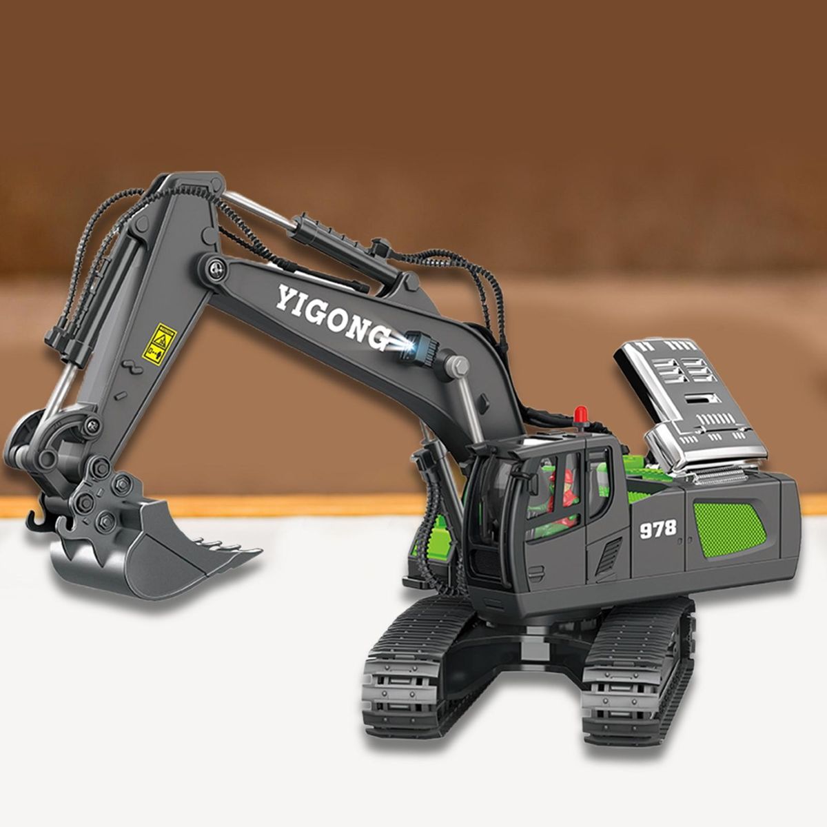 Remote Control Excavator RC Car Dumper Bulldozer Toys Green