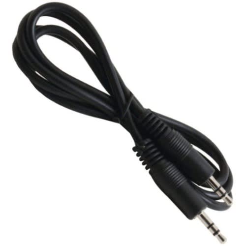 3.5mm Jack Round Male To Male Stereo Auxillary Cable -Black