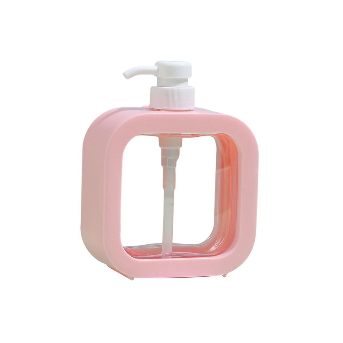 Design Liquid Soap Dispenser Square Dispenser Bottle 500ml for Lotion Pink