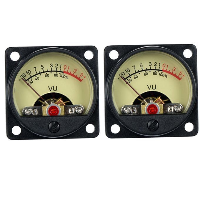 2 Pcs High Precision VU Panel Meter VU Audio Level Amp With Warm Back