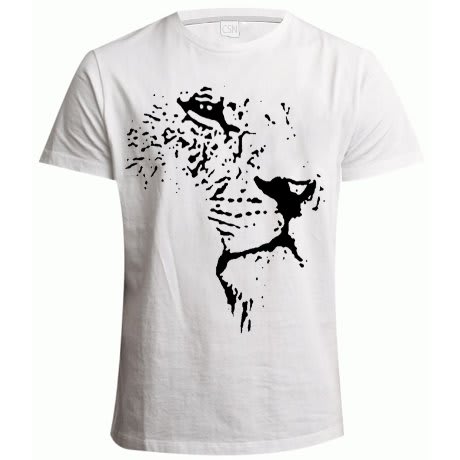 Lion of Africa Print T-Shirt - White