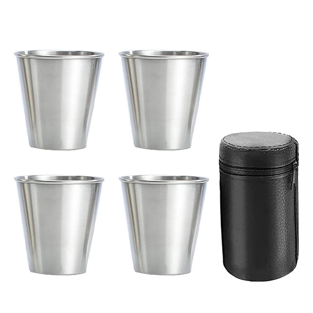 Stainless Steel Shot Cups, Set of 4 Cups, Metal Shot