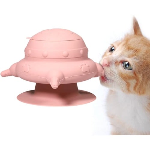 TD Pet Silicone Nipple Feeder Suction Cup Milk Bowl Kitten & Puppy -240ml - Pink