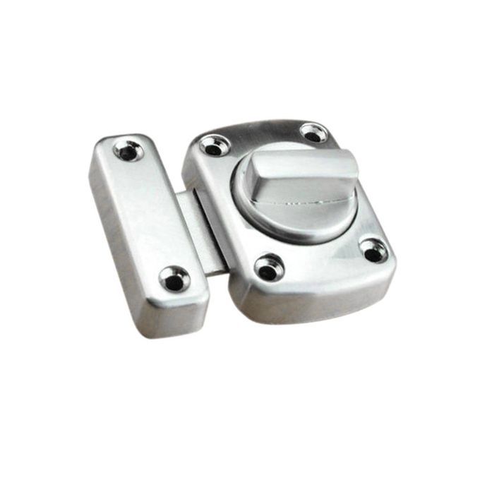BATHROOM TOILET DOOR LOCK Cabinet Turn Bolt Privacy Silver Size L