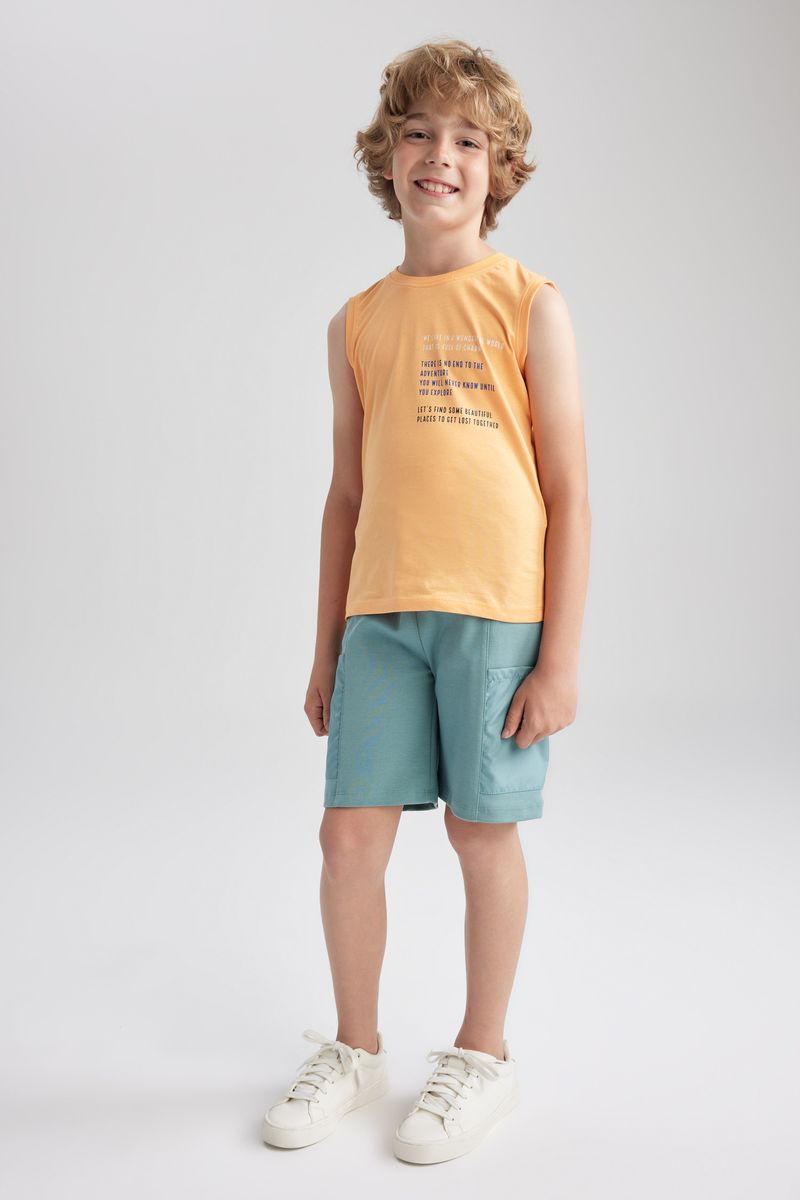 Boy Casual Regular Fit Knitted Short - Green