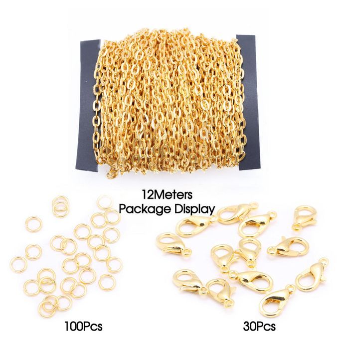 1 Roll  Cross Chains Cable Chain Link For DIY Jewelry Golden