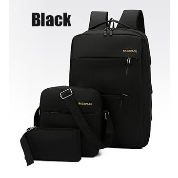 3 In 1 Anti Theft Laptop Back Pack - Black