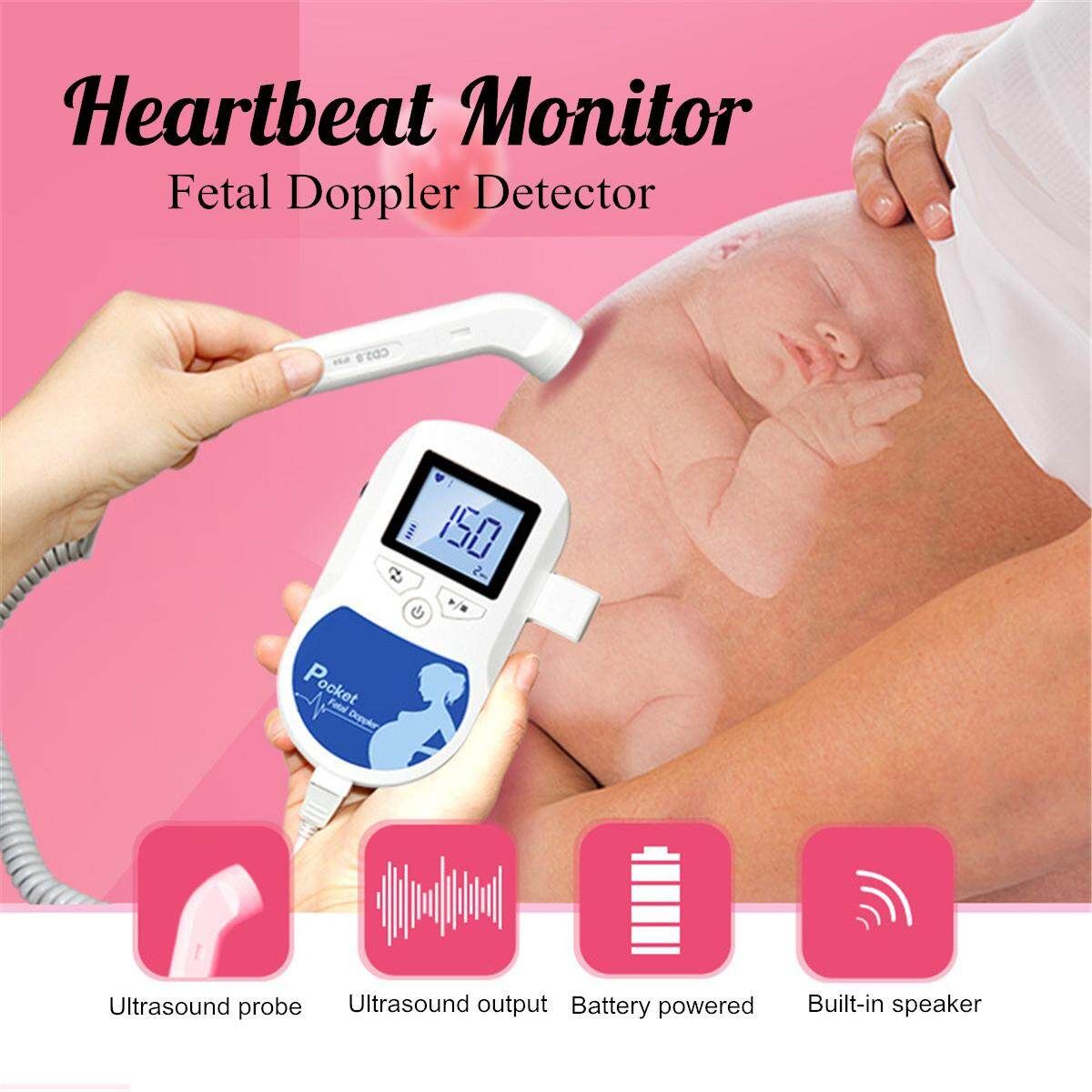 LCD Display Fetal Doppler Detector Baby Heartbeat Health Prenatal Probe