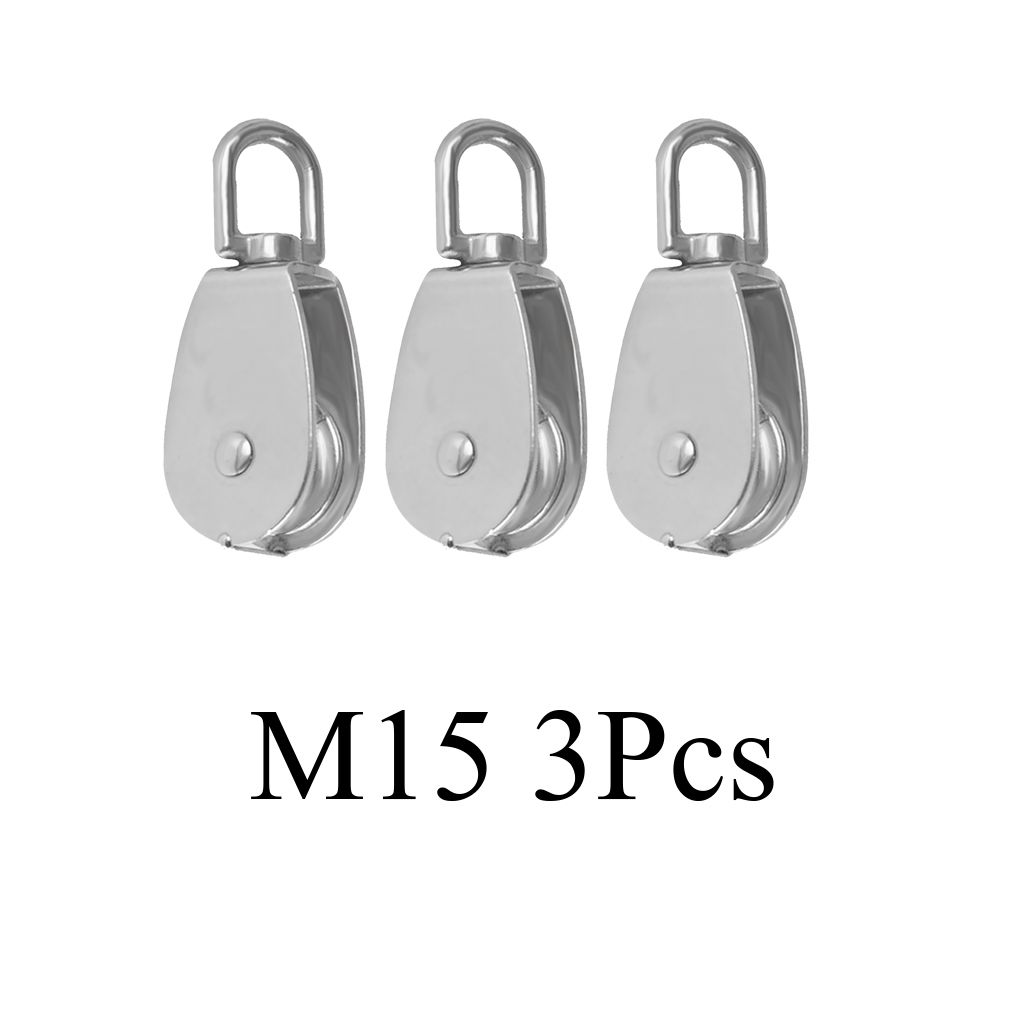 3x Swivel Single Lifting Sheave Block Rope Pulley Wheel Stainless