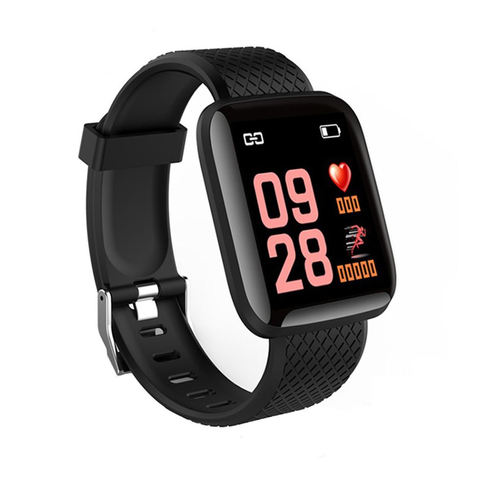 1.3inch Screen Heart Rate Monitor Pedometer Sport Smart Bracelet For Android IOS-Black