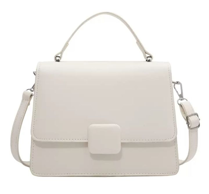 Ladies Square Fashion Lovely Hand Bag- White