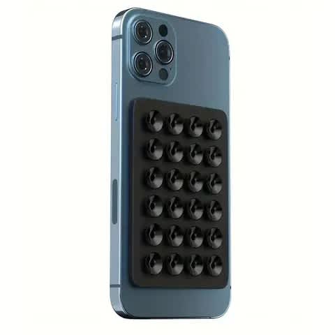 2 Pcs Universal Silicon Phone Holder 24 Cups Suction Anti-slip - Black