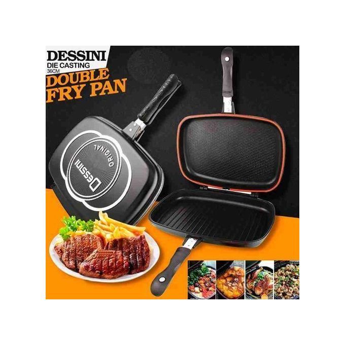 Dessini ITALIAN Double Sided Grill Non-Stick Fry Pressure Pan(Best Quality)