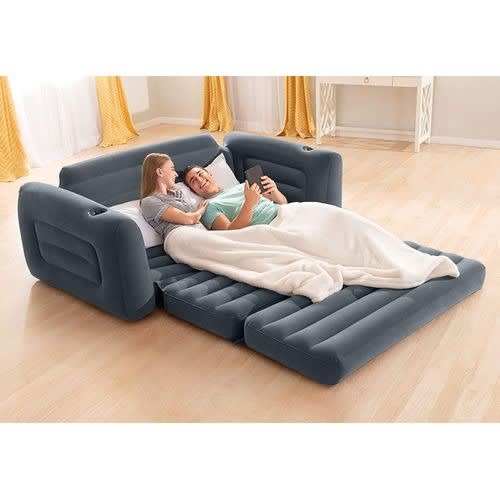 Inflatable Double Pull Out Chair Bed With Electric Pump