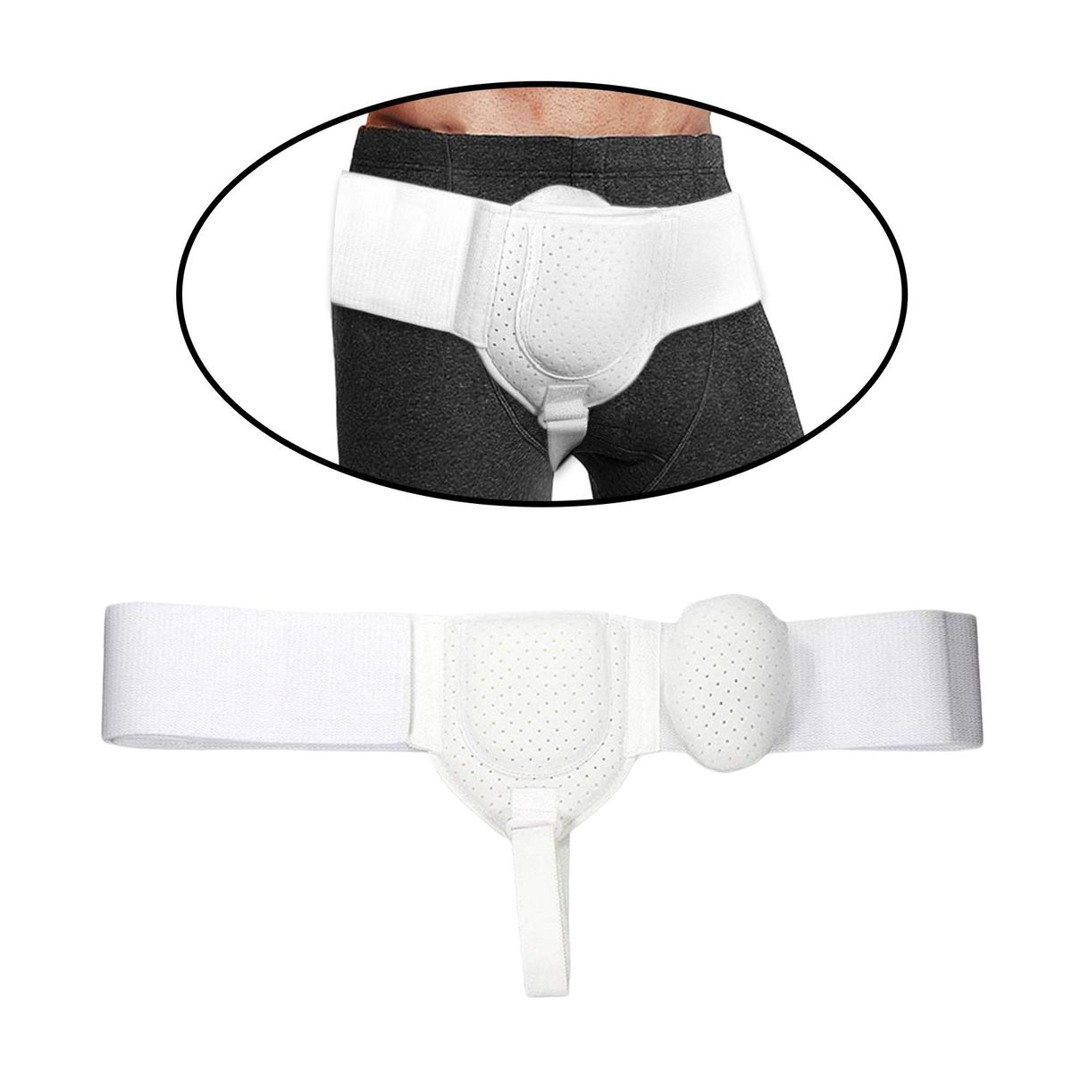 Adults Hernia Belt  Hernia Support Strap For Inguinal Hernia Men White