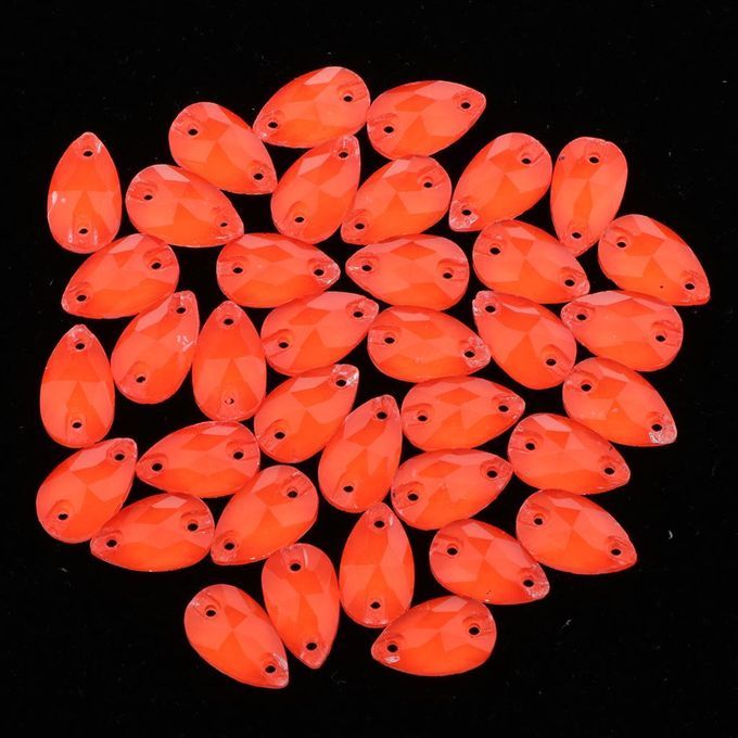 36x Clear Rhinestone  To Sew On, Multi-colored Flat Tangerine