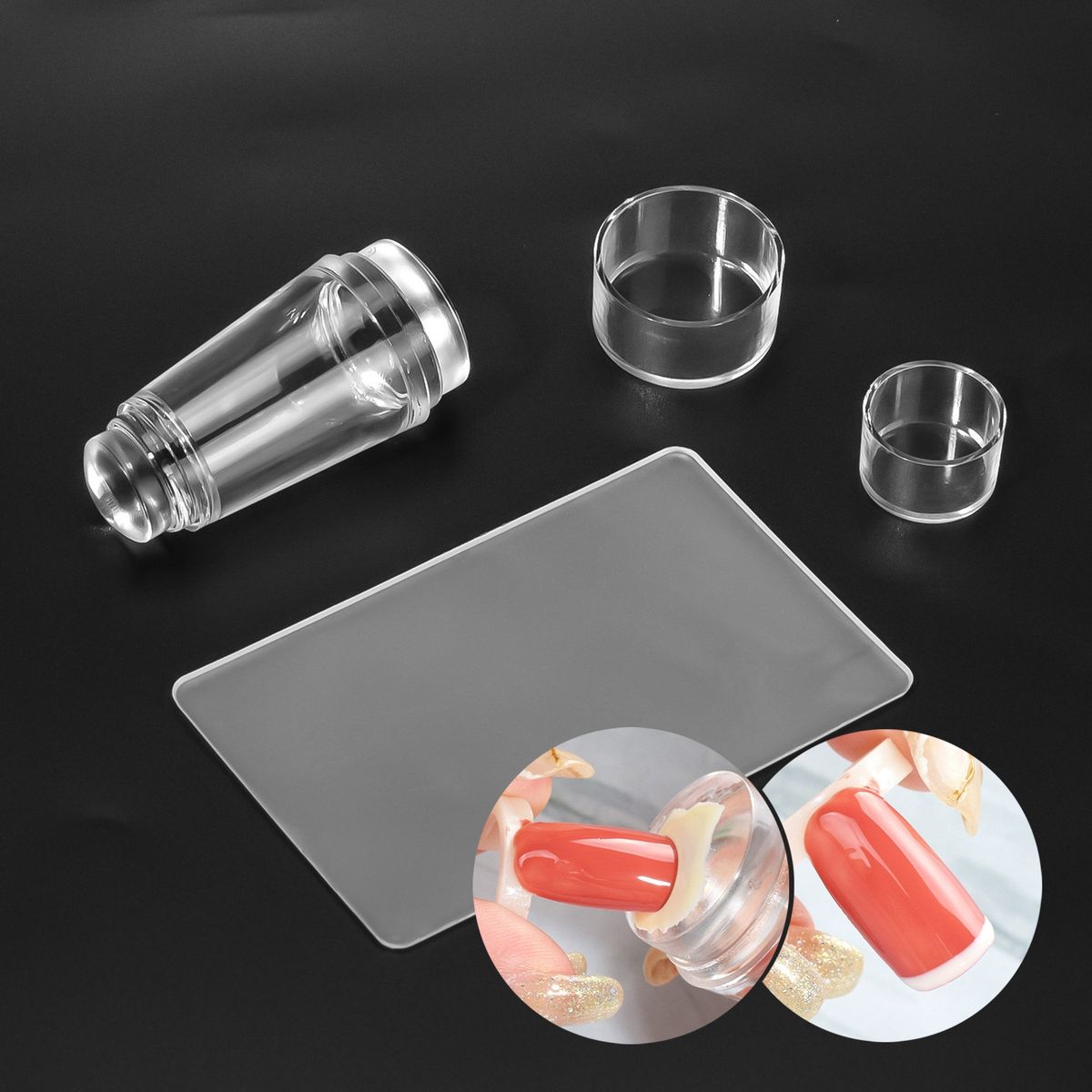 1 Set Nail Seal Stamp Clear Visible Body Nail Art Stamper