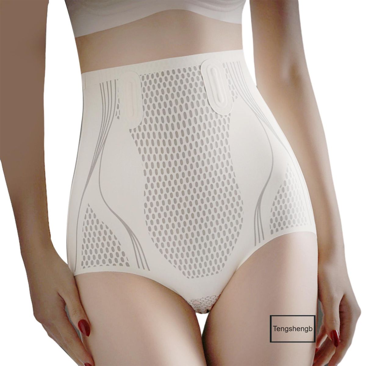 High Waist Anti Curl Shaping Panties Soft Elastic Breathable