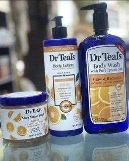 1 Dr Teal's Vitamin C Body Lotion, 1 Body Wash, 1 Body Scrub