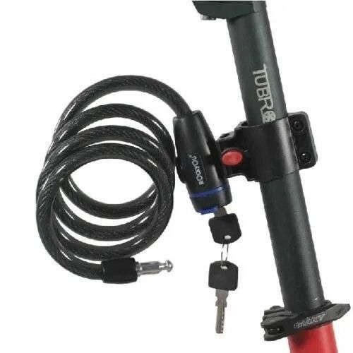 New Bike Bicycle Key Security Lock Steel Wire 12mm*1200mm with Bracket Black