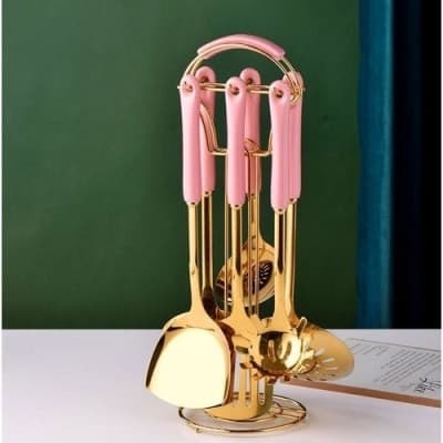 Gold Stainless Steel Cooking Utensil Set