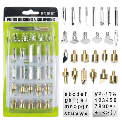 28pc Tip Set Wood Burning And Soldering Kits Tool Set