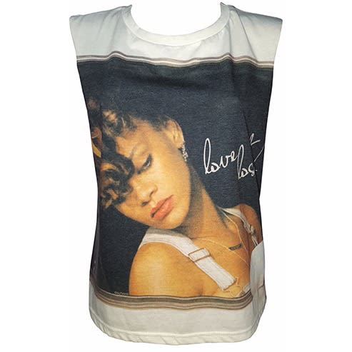 Print Sleeveless T-Shirt