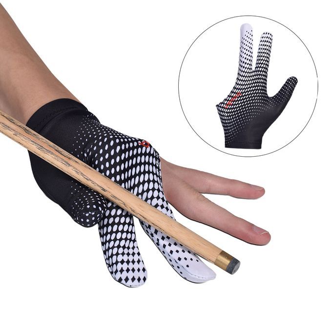 Billiard  Elastic Left / Right Hand 3 Finger Black White
