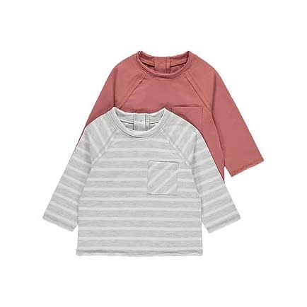 Assorted Stripe Raglan Long Sleeve Tops - 2 Pack - 12-18 Months