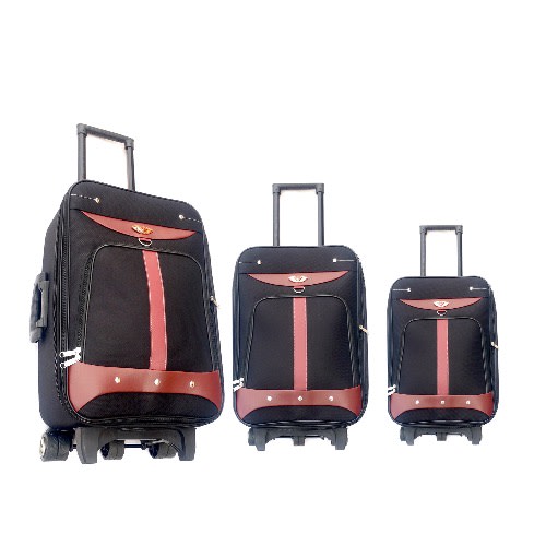 Multipurpose Luggage Boxes - Set Of 3  -Black