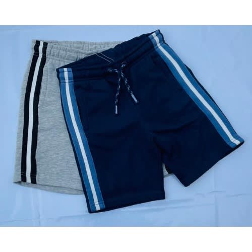 Boys Blue & Grey Patterned Shorts -2 Pieces