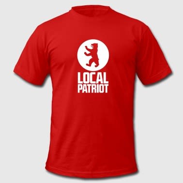 Local Patriot Bear White Print Red Shirt
