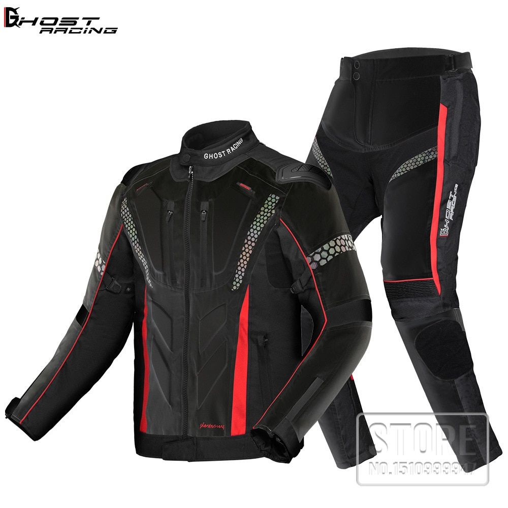 Fashion Motorcycle Jacket Men Motocross Riding-Black Suit