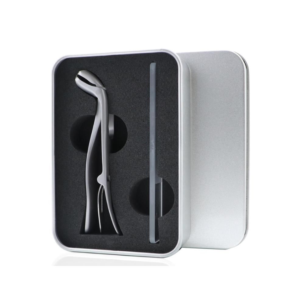 Silver New Type Elbow Nail Care Toolsr Stainless Steel Powder Pressing Nail Tools Large Opening Grip Nail Care Tools Manicure Set Nail File