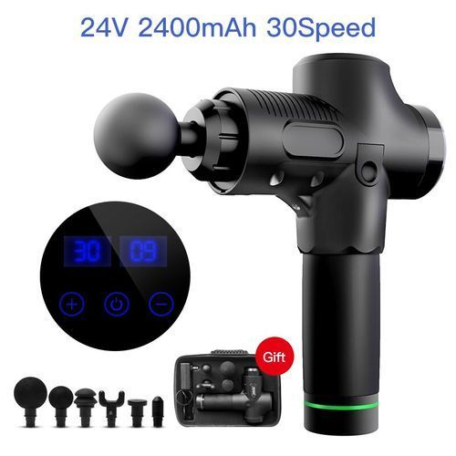 Electronic Body Tissue Massage Gun Sport Therapy Massager Deep Muscle Massage Device Pain Relief Workout Fit Relaxation Machine(#Upgraded Black) LIT