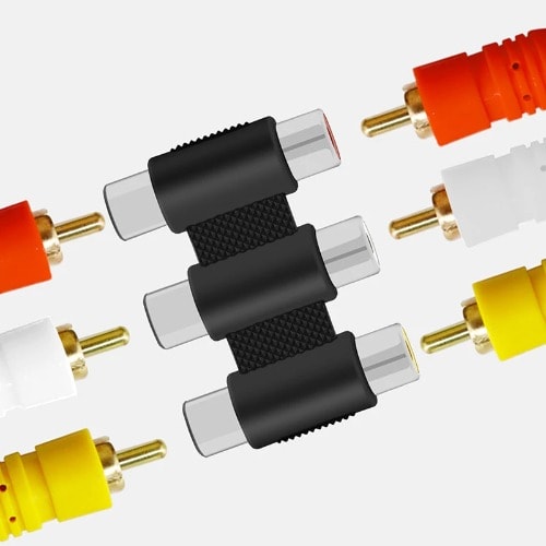 Female To Female Av 3 Rca Audio & Video Coupler Adapter