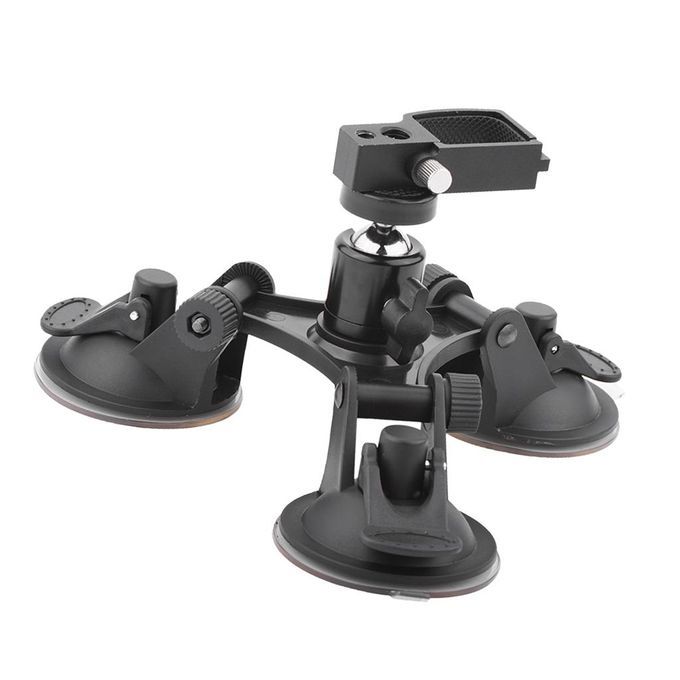 Triple Cup Camera Suction Mount With Ball Head + 1/4'' Mount Adapter