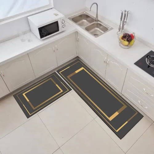 Water Absorber Rubber Kitchen Mat - 2 Pieces