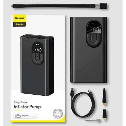 Electric Digital Display Air Pump For Vehicles-Black