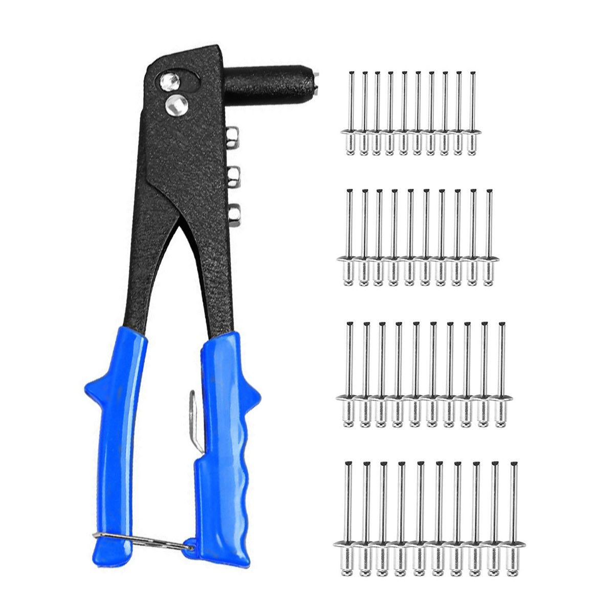 Rivet Gun Kit Heavy Duty Single Hand Manual Riveter With 40