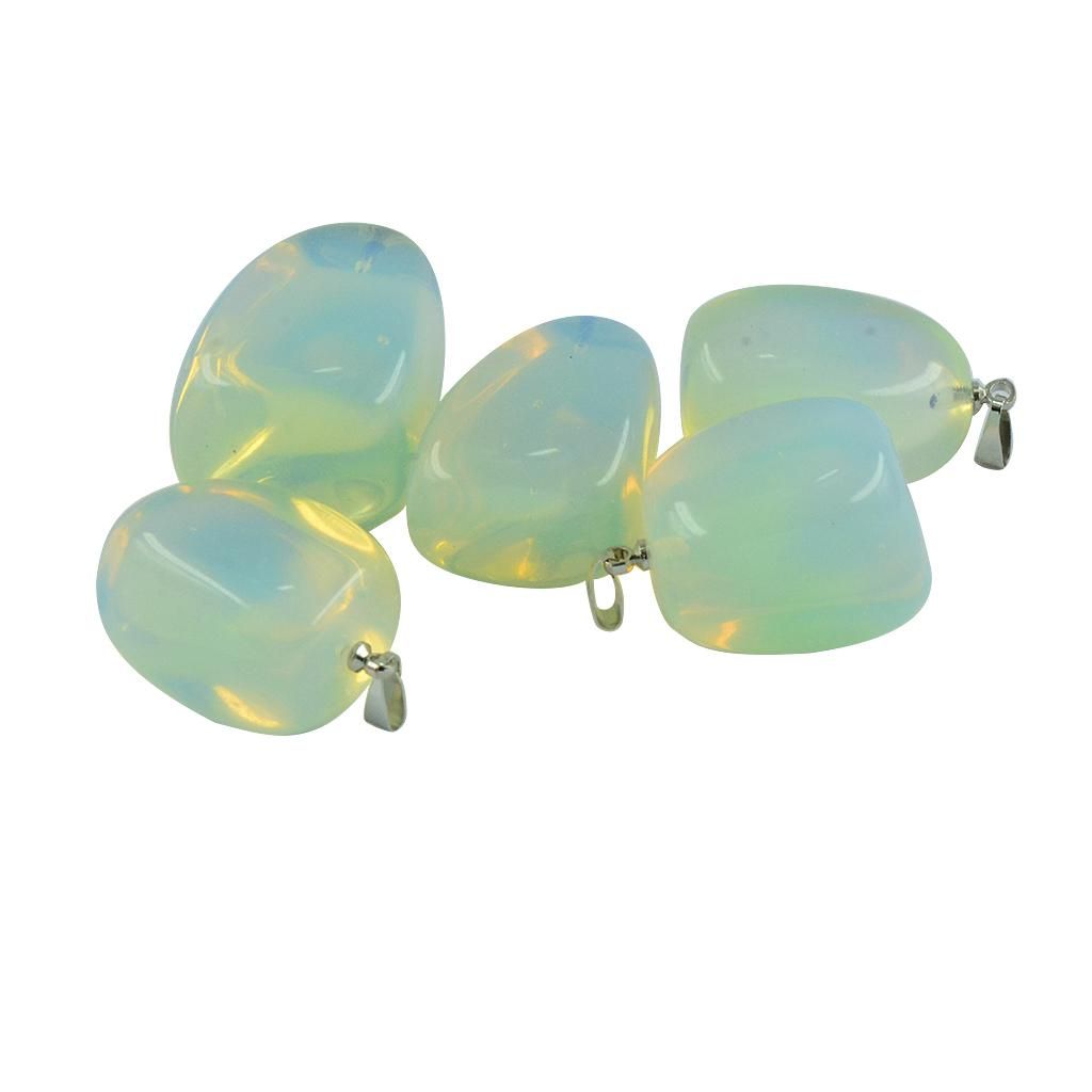 5pcs Natural Crystal Gemstone Pendants Charms Stone  Moonstone
