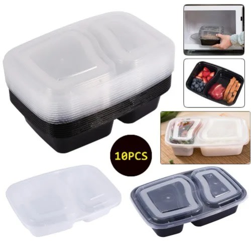 2 Compartment Disposable Microwave Containers