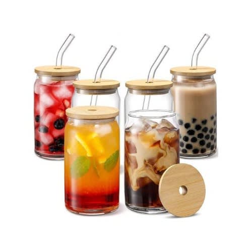 Set Of 6 Drinking Glass Jars