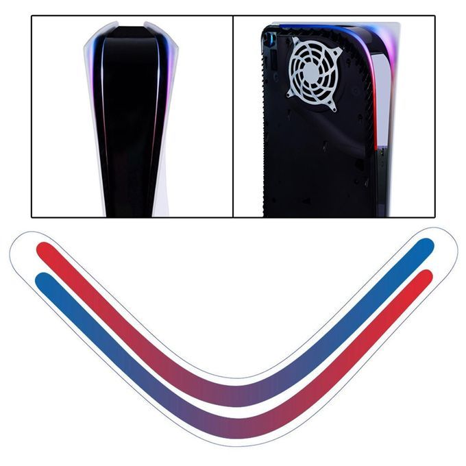 2 Pieces Skin Sticker Olorful Bar Decals LED Ustom For PS5 Game C