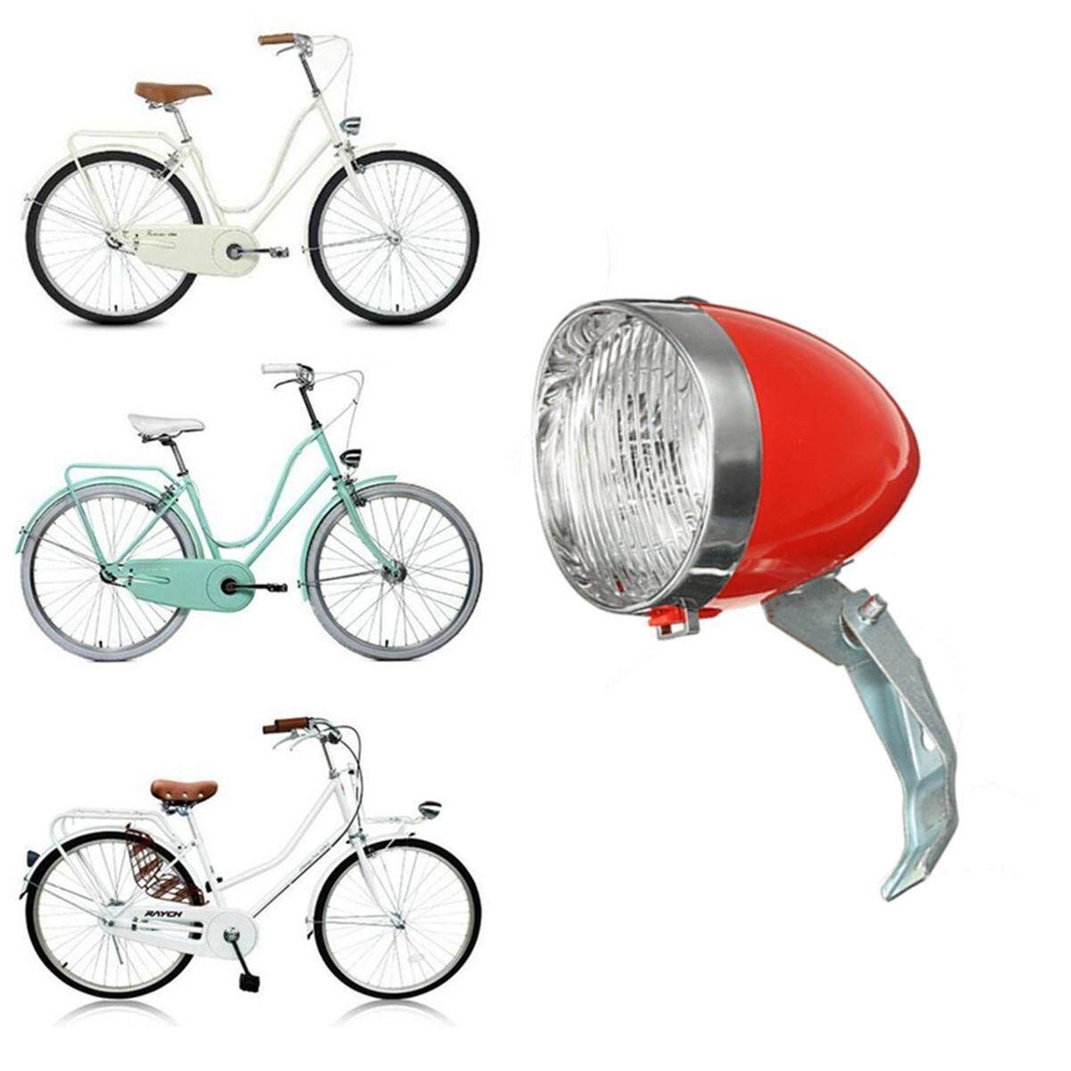 Retro Vintage Bicycle Bike Front Light LED Headlight Head Fog Lamp With Bracket #RED Red (red)