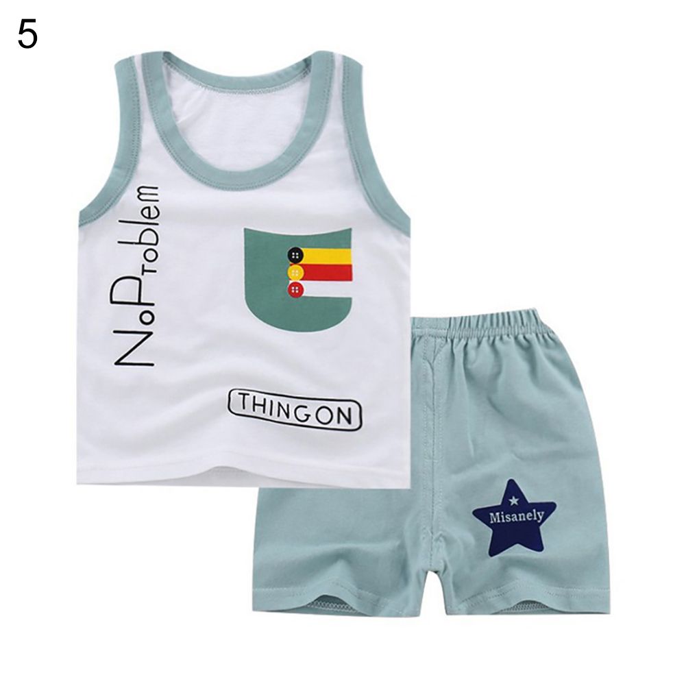 Summer Baby Boys Girls Sleeveless Cartoon Cotton T-shirt-5#