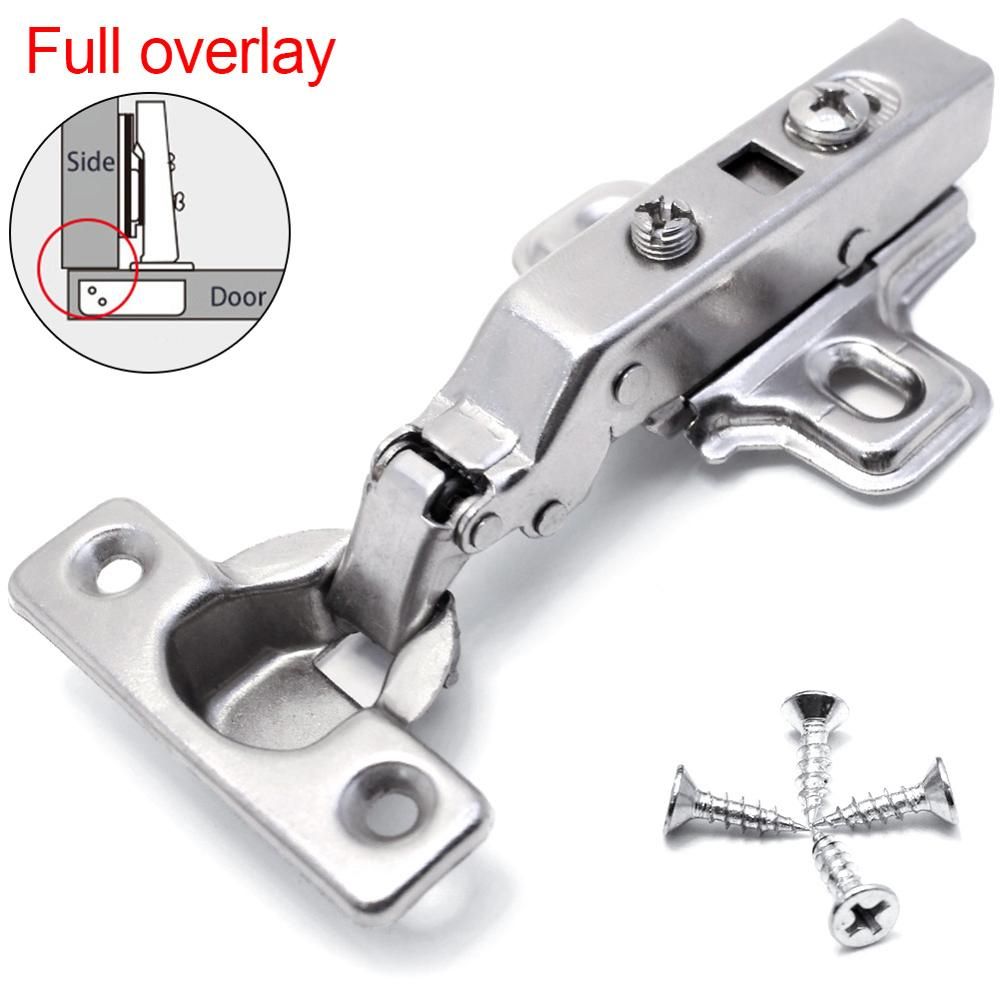 Adjustable Cabinet Door Hinges 26 Cup Soft Self Closing Kitchen Frameless Steel Small Hinges 95 Degree Opening Buffer Dampers