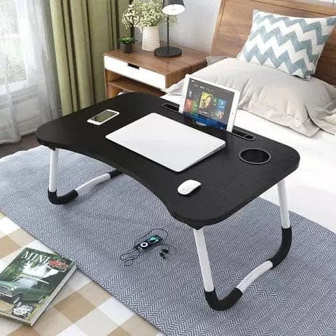 Foldable Laptop Table And Bed Desk - Black