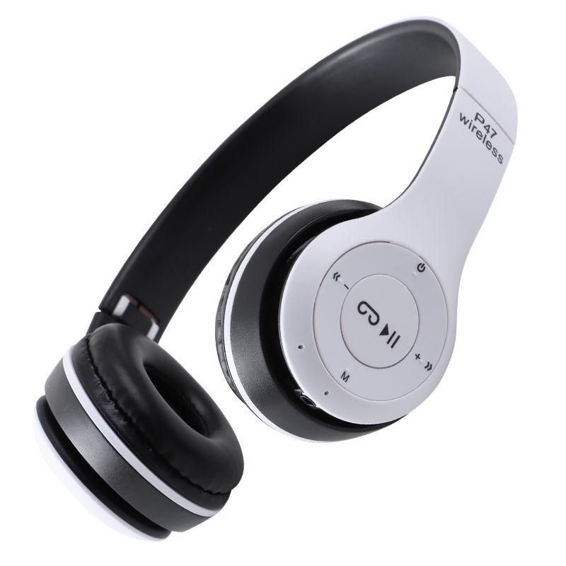 Bluetooth Earphone Over-Ear Subwoofer Wireless Earphone White