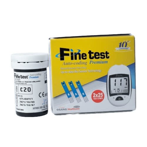 Fine Test Auto-coding Blood Glucose Test Strip - 50pcs